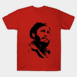 Young Fidel Castro with a Dreamy Look and Beret T-Shirt